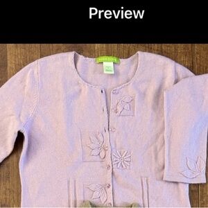 Pink Floral Embroidered Cardigan